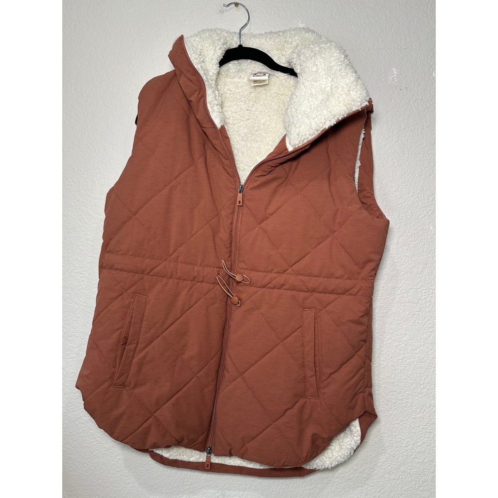 Avalanche Outdoor Supply Co‎ Womens Quilted Sherpa Lined Vest Rust Orange Large